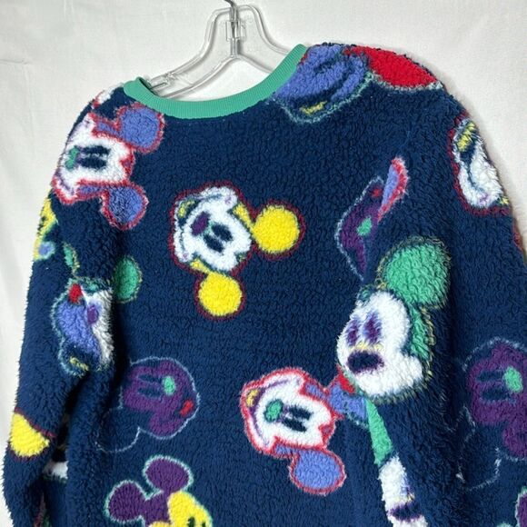 Disney Parks Mickey Mouse Sherpa Fleece Crewneck Sweatshirt. Size Small. Unisex. - Picture 6 of 8